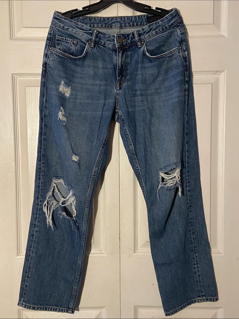 AllSaints Amana Blue Distressed Boyfriend Jeans sz 28 Turkey
